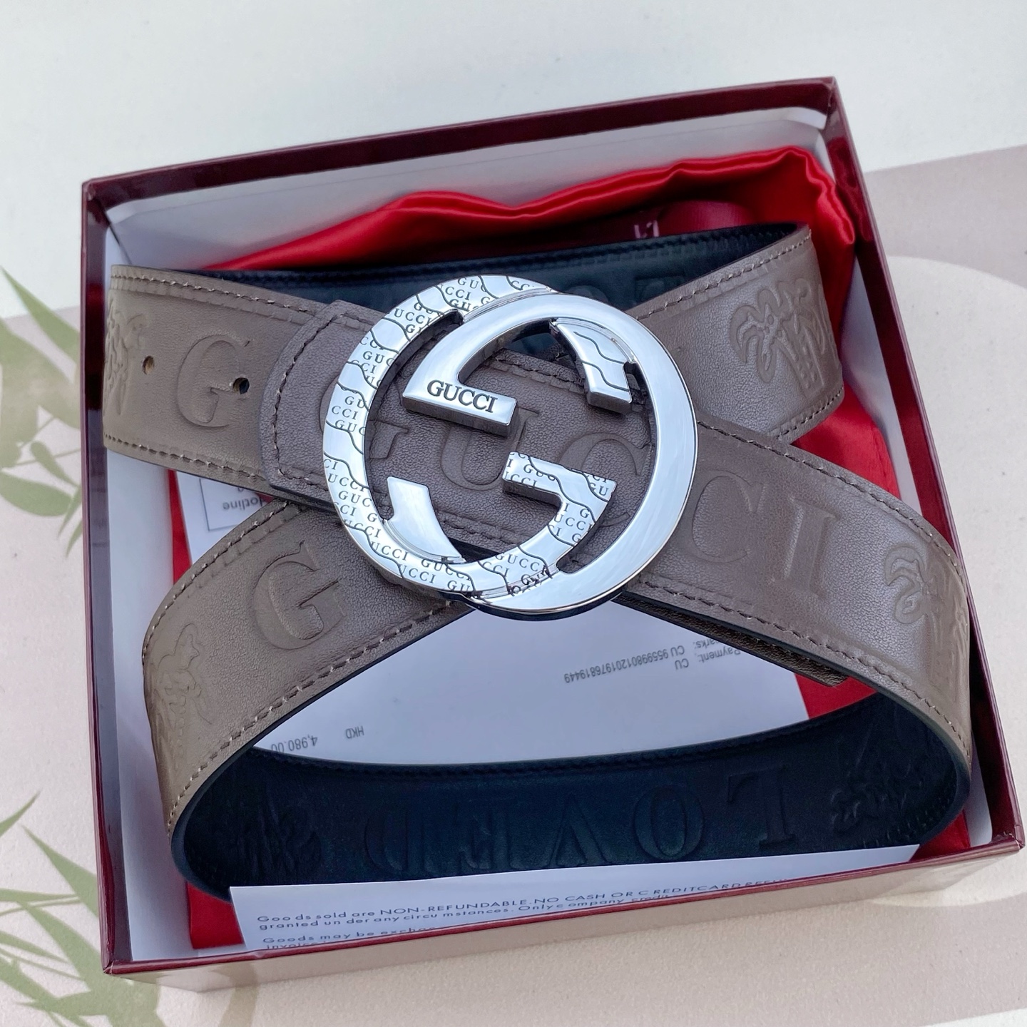 古奇💕 特种皮腰带系列 ，原厂五金精品不锈钢扣，手感柔软舒适 宽3.8CM。