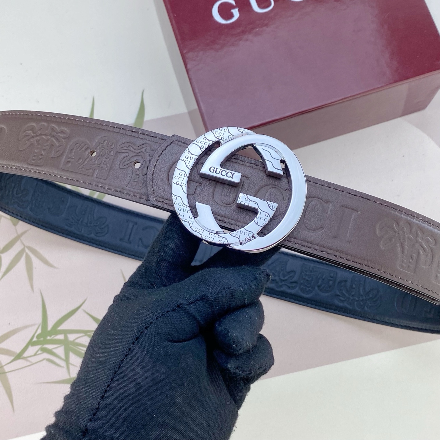 古奇💕 特种皮腰带系列 ，原厂五金精品不锈钢扣，手感柔软舒适 宽3.8CM。