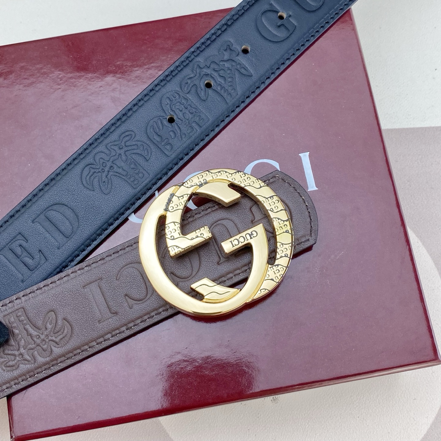 古奇💕 特种皮腰带系列 ，原厂五金精品不锈钢扣，手感柔软舒适 宽3.8CM。