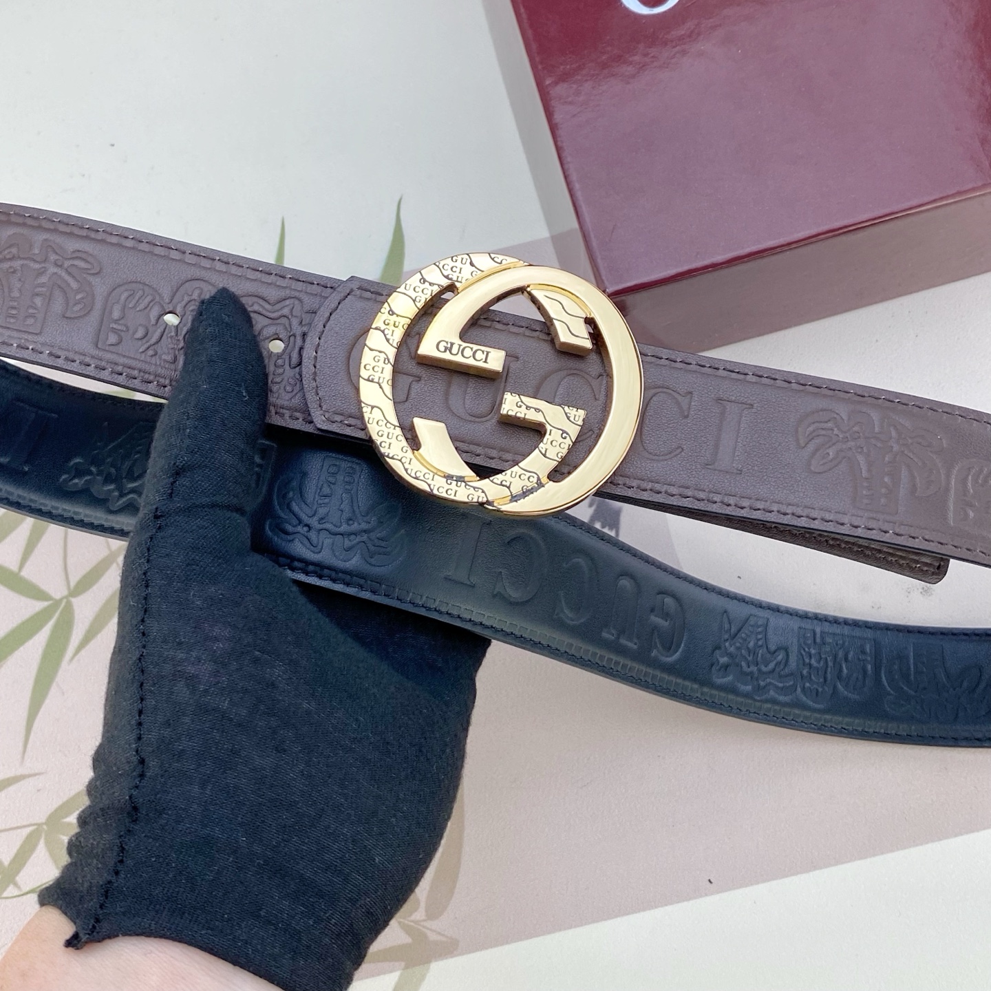 古奇💕 特种皮腰带系列 ，原厂五金精品不锈钢扣，手感柔软舒适 宽3.8CM。