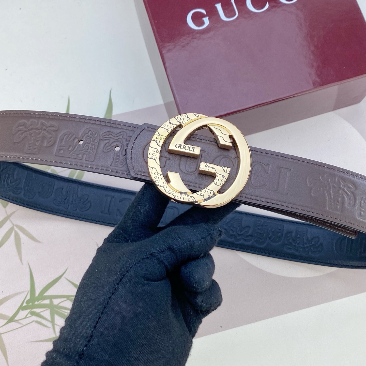 古奇💕 特种皮腰带系列 ，原厂五金精品不锈钢扣，手感柔软舒适 宽3.8CM。