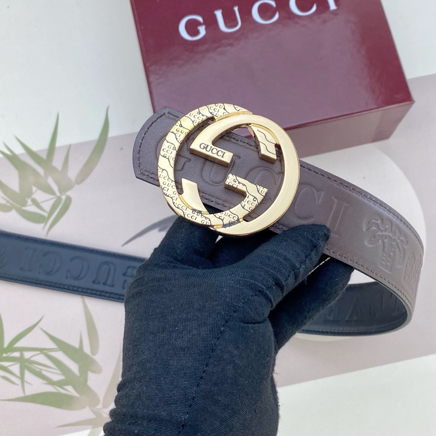 古奇💕 特种皮腰带系列 ，原厂五金精品不锈钢扣，手感柔软舒适 宽3.8CM。