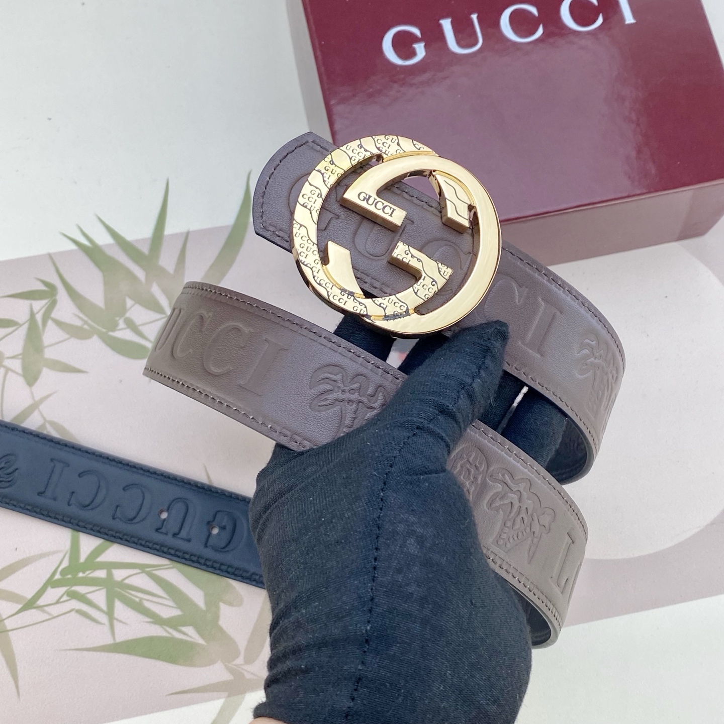 古奇💕 特种皮腰带系列 ，原厂五金精品不锈钢扣，手感柔软舒适 宽3.8CM。