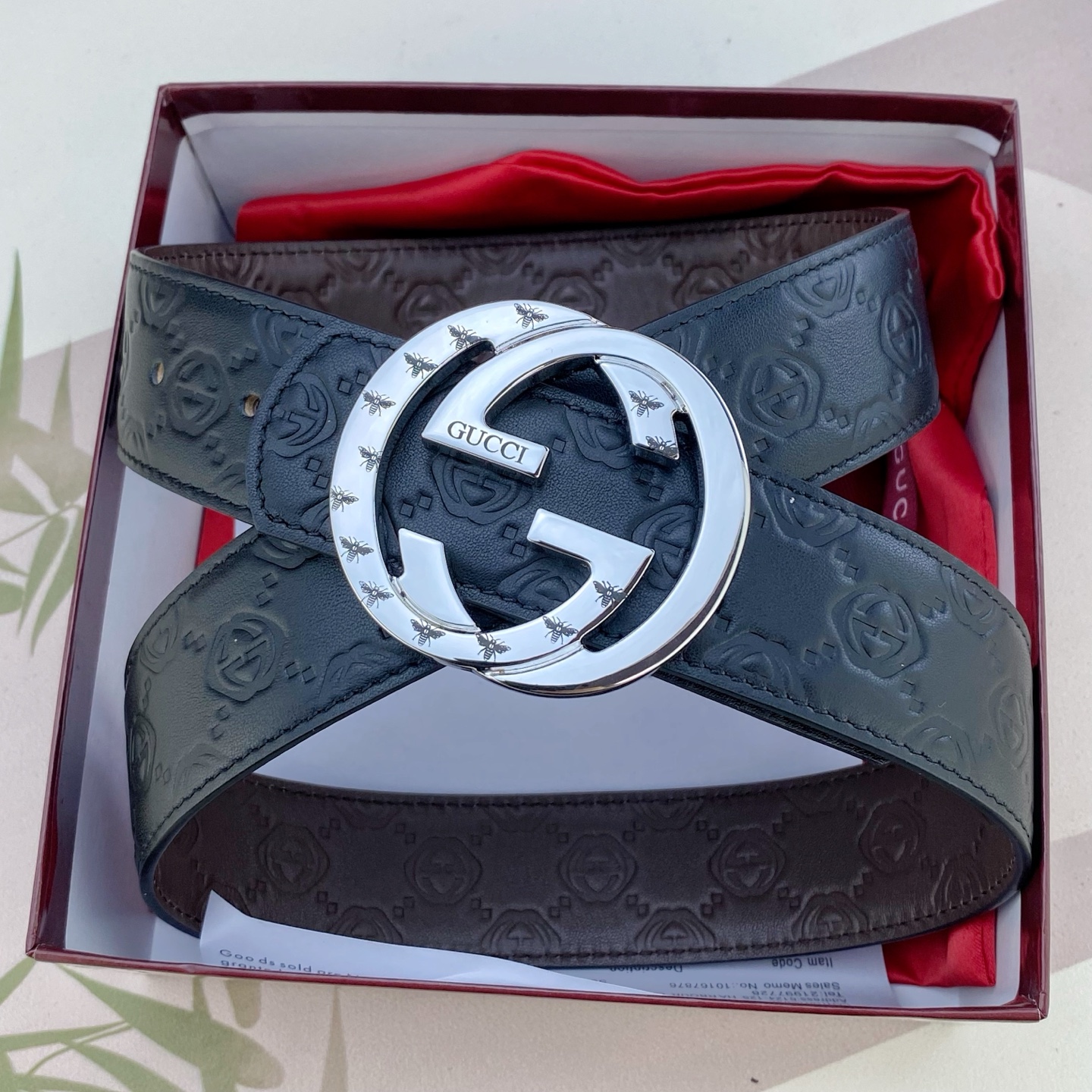 古奇💕 特种皮腰带系列 ，原厂五金精品不锈钢扣，手感柔软舒适 宽3.8CM。