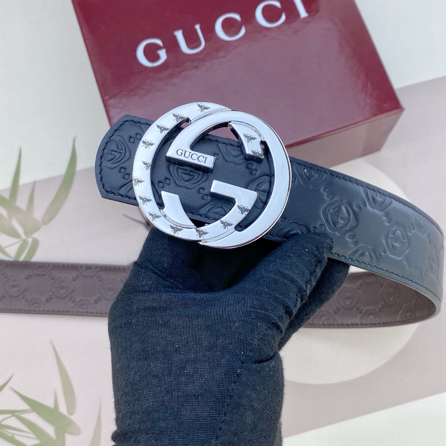 古奇💕 特种皮腰带系列 ，原厂五金精品不锈钢扣，手感柔软舒适 宽3.8CM。