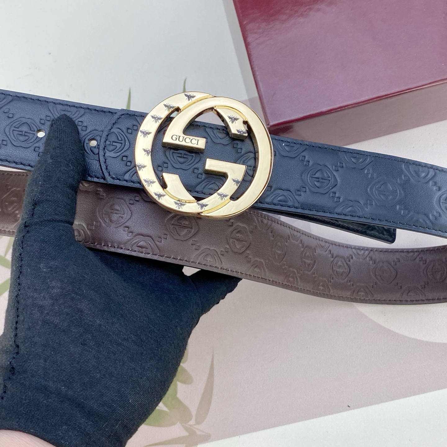 古奇💕 特种皮腰带系列 ，原厂五金精品不锈钢扣，手感柔软舒适 宽3.8CM。