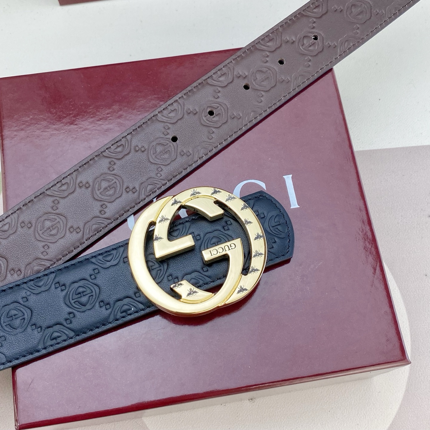 古奇💕 特种皮腰带系列 ，原厂五金精品不锈钢扣，手感柔软舒适 宽3.8CM。