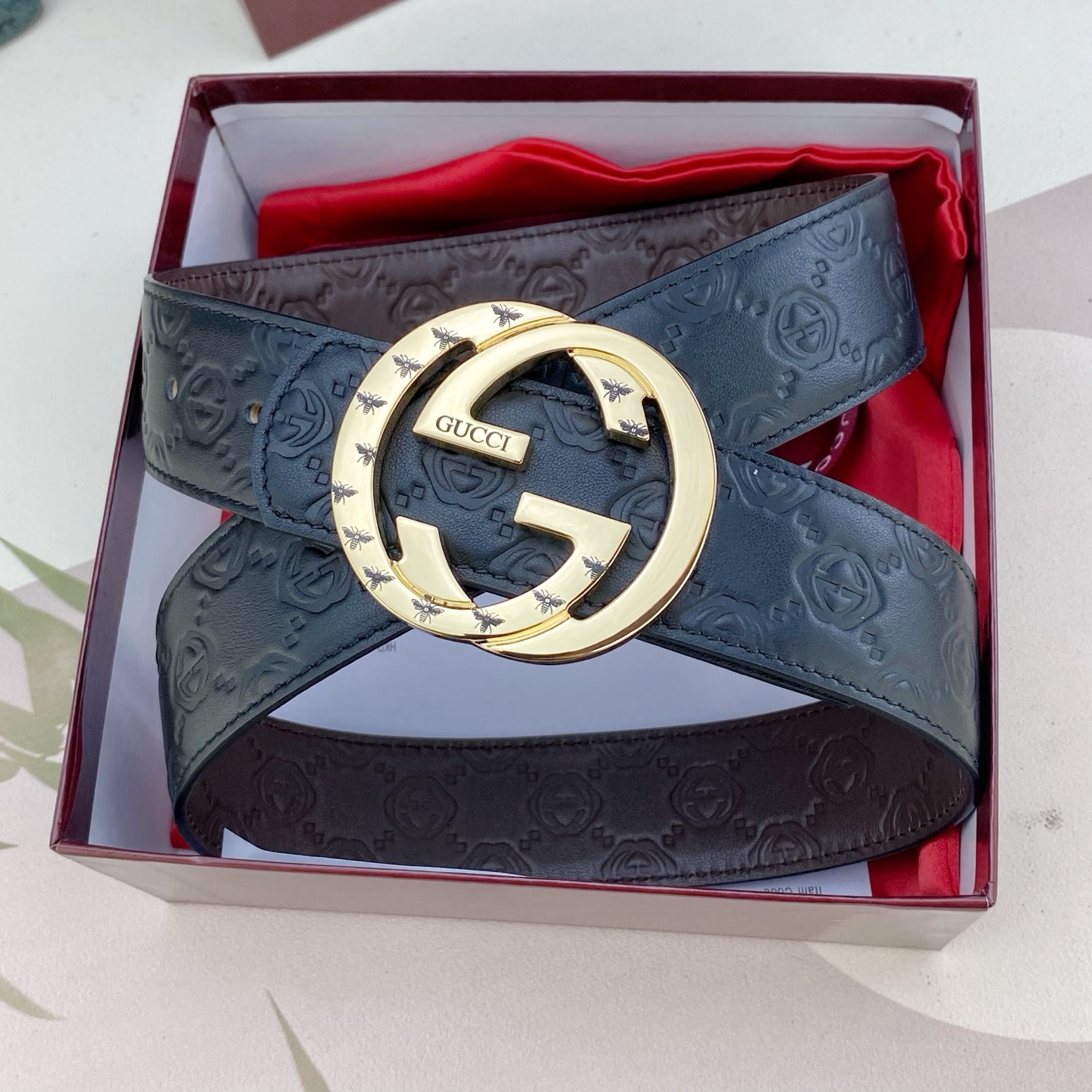 古奇💕 特种皮腰带系列 ，原厂五金精品不锈钢扣，手感柔软舒适 宽3.8CM。