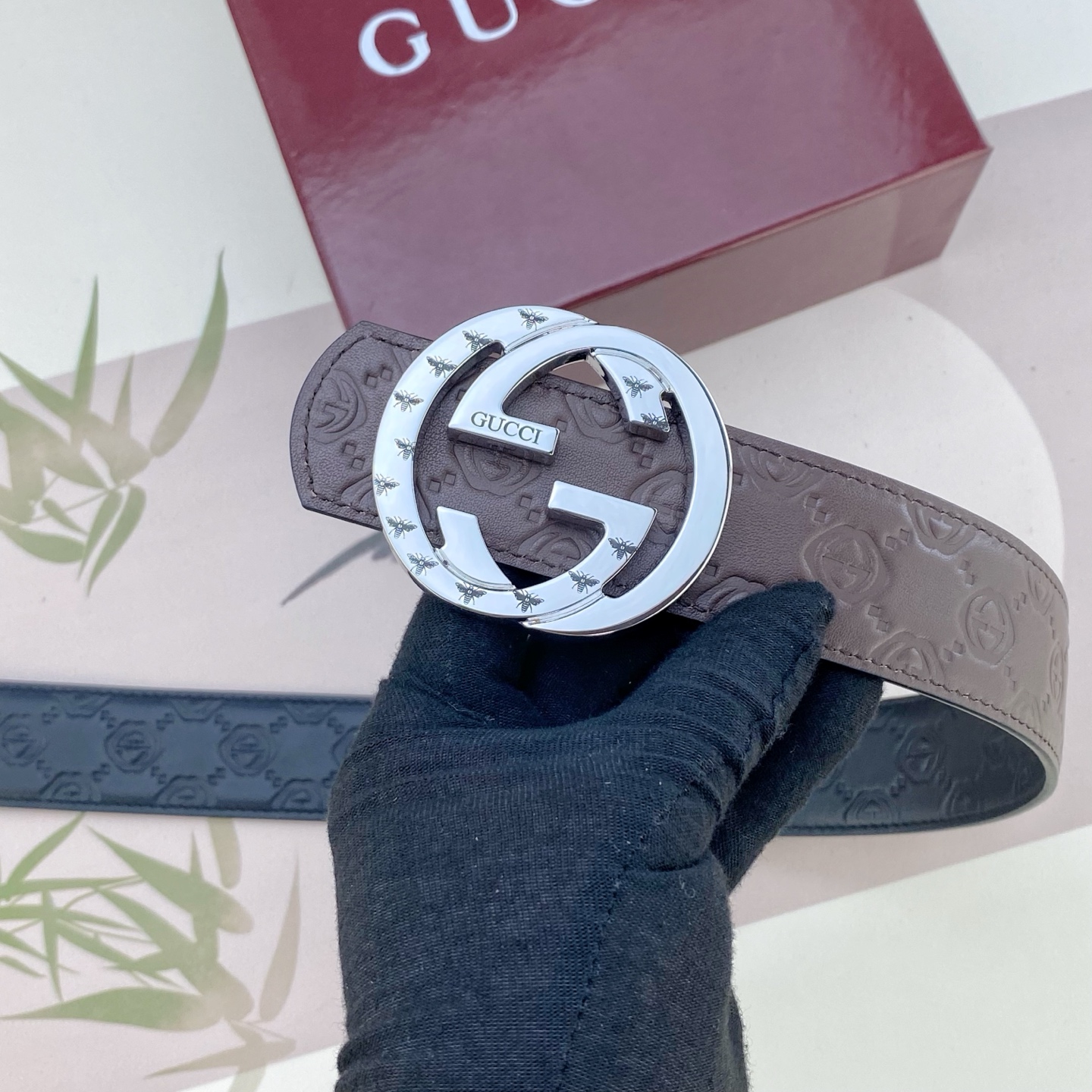 古奇💕 特种皮腰带系列 ，原厂五金精品不锈钢扣，手感柔软舒适 宽3.8CM。