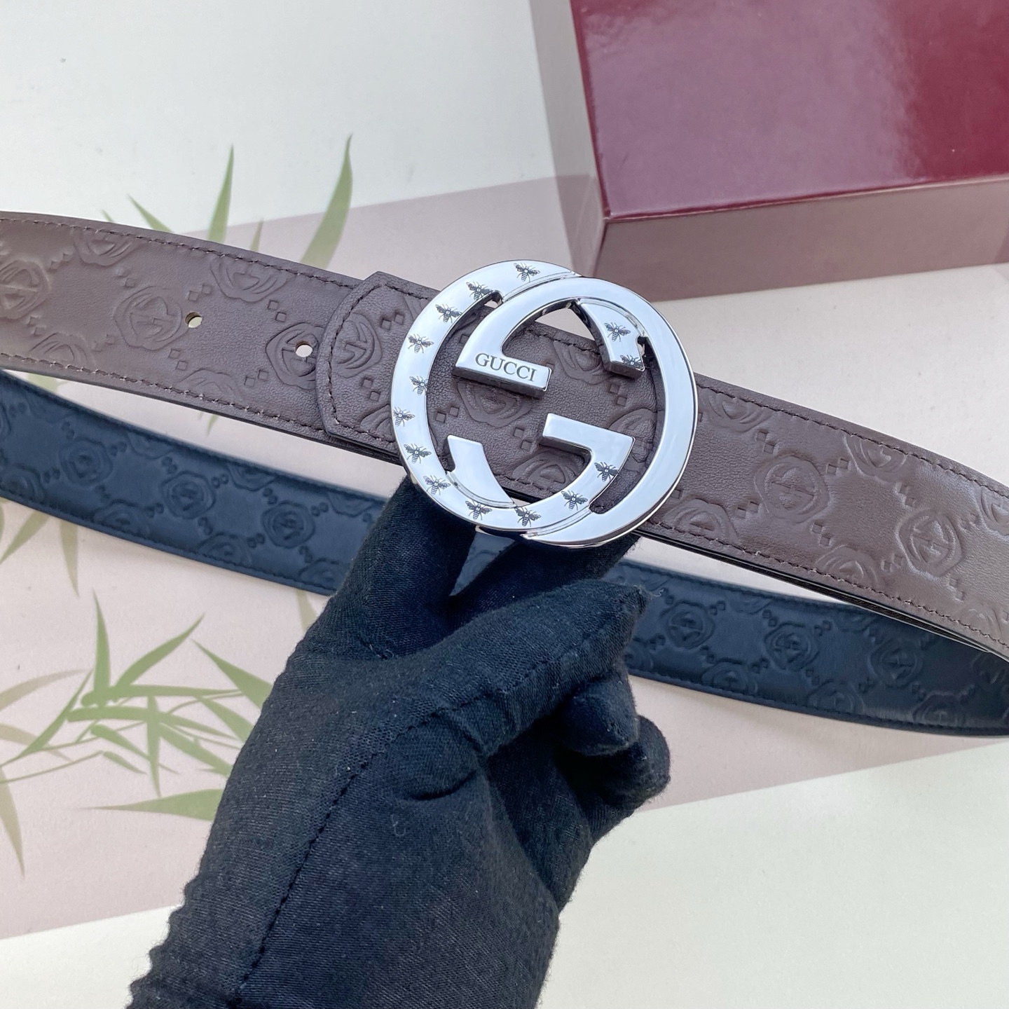 古奇💕 特种皮腰带系列 ，原厂五金精品不锈钢扣，手感柔软舒适 宽3.8CM。