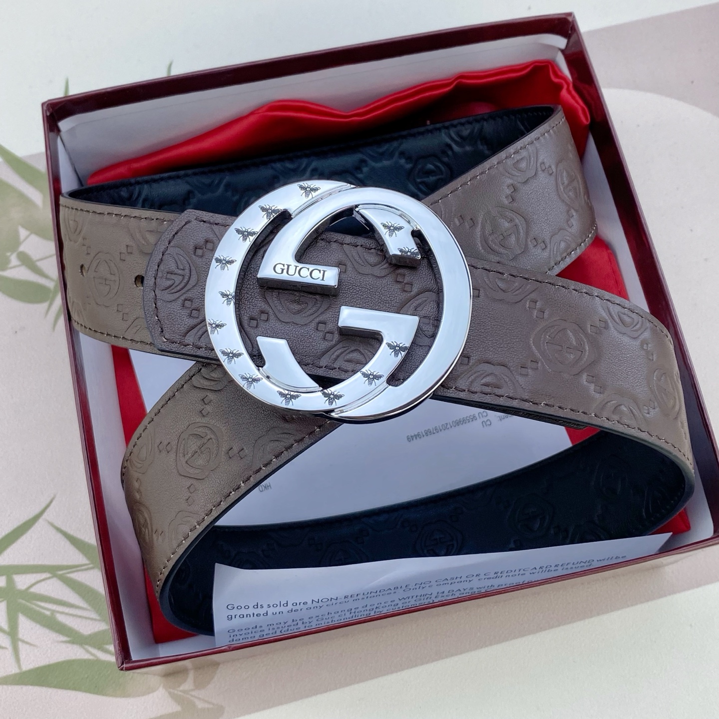 古奇💕 特种皮腰带系列 ，原厂五金精品不锈钢扣，手感柔软舒适 宽3.8CM。