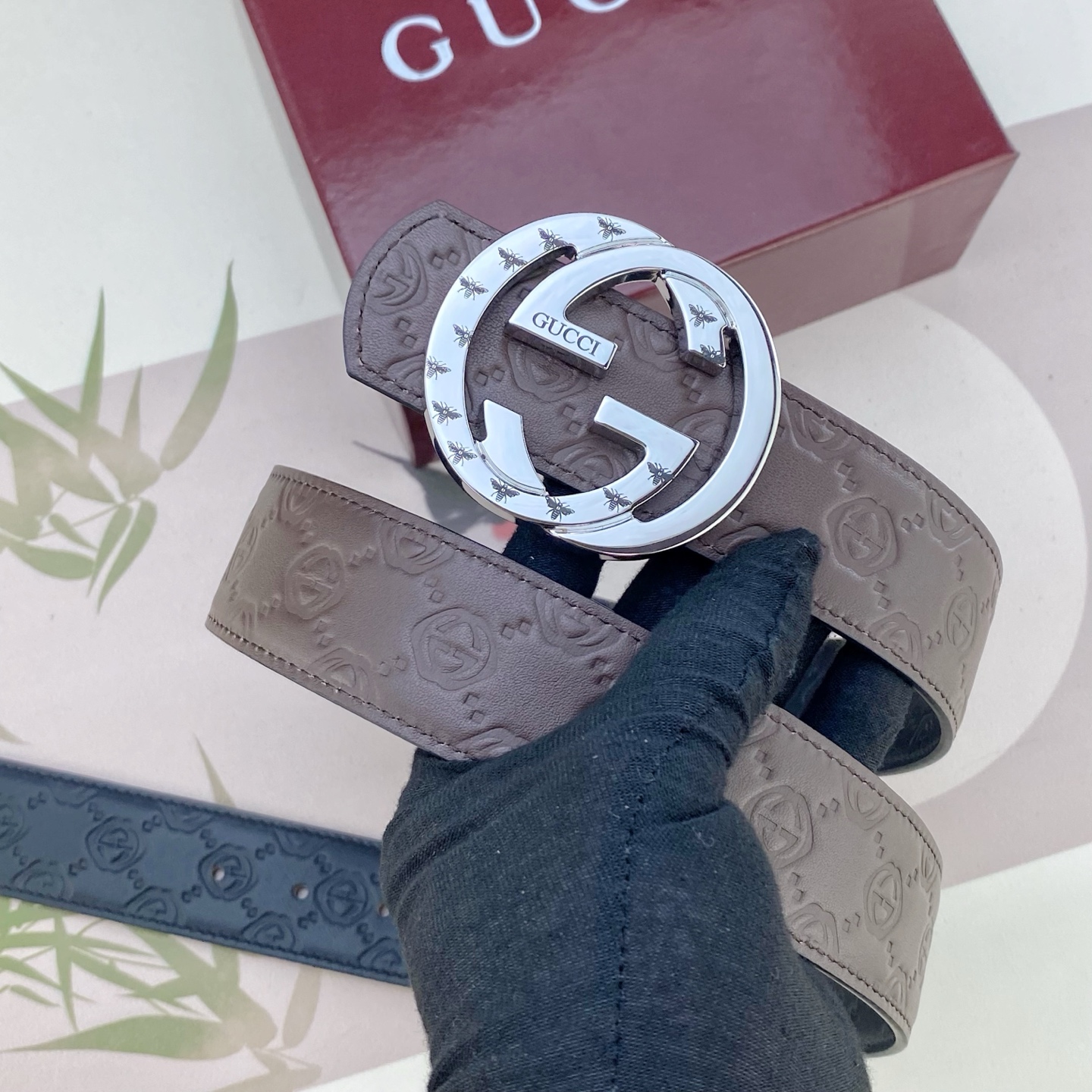 古奇💕 特种皮腰带系列 ，原厂五金精品不锈钢扣，手感柔软舒适 宽3.8CM。