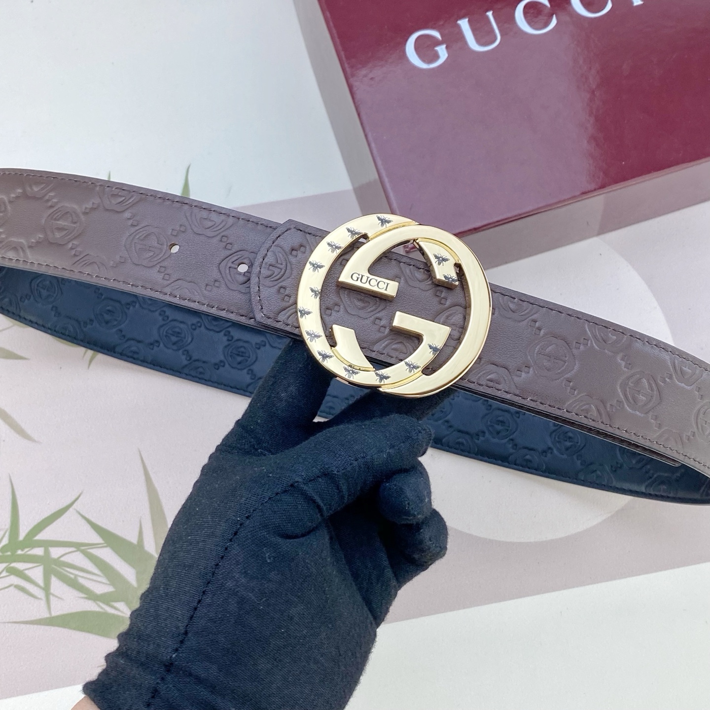 古奇💕 特种皮腰带系列 ，原厂五金精品不锈钢扣，手感柔软舒适 宽3.8CM。