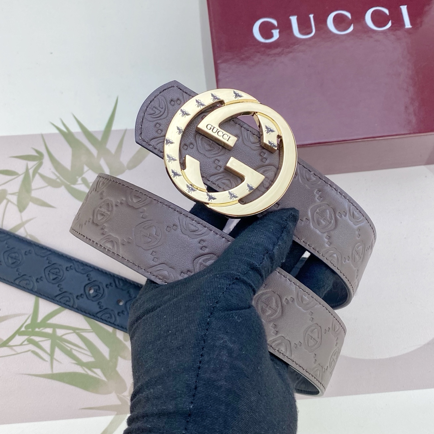 古奇💕 特种皮腰带系列 ，原厂五金精品不锈钢扣，手感柔软舒适 宽3.8CM。