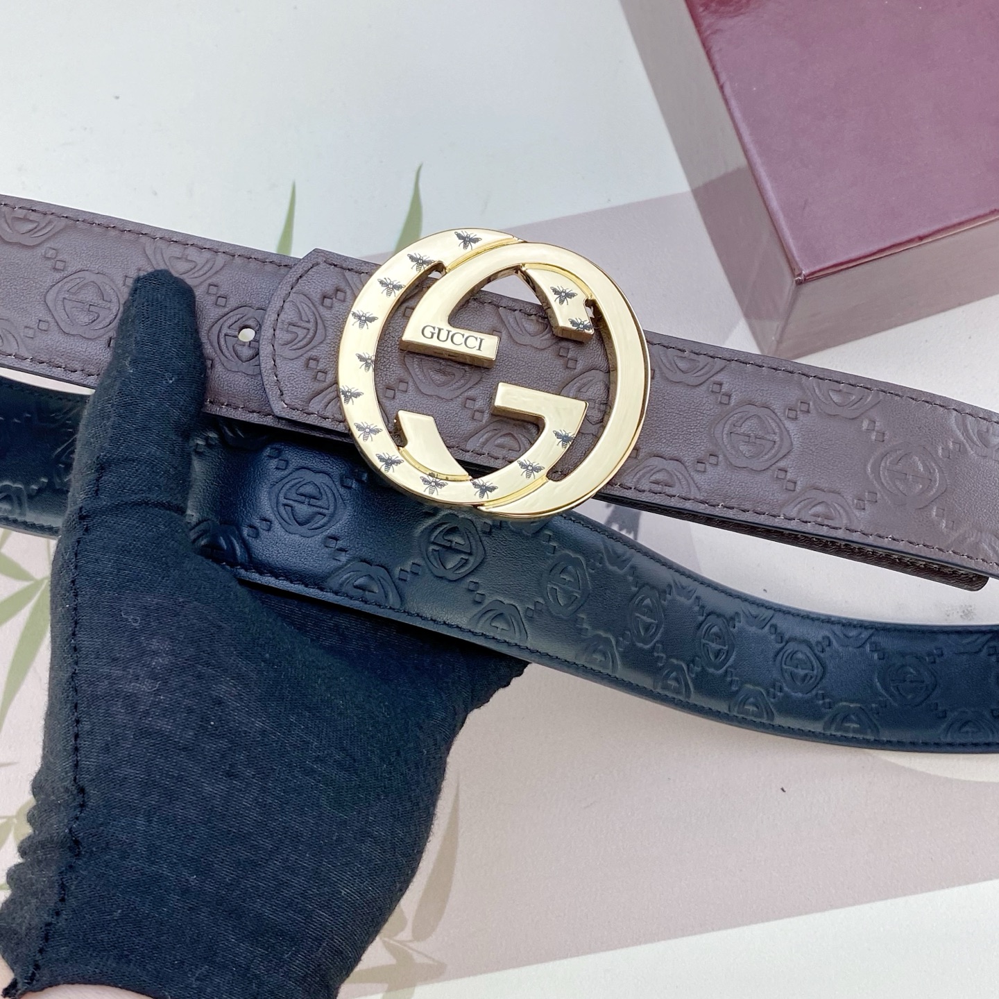 古奇💕 特种皮腰带系列 ，原厂五金精品不锈钢扣，手感柔软舒适 宽3.8CM。