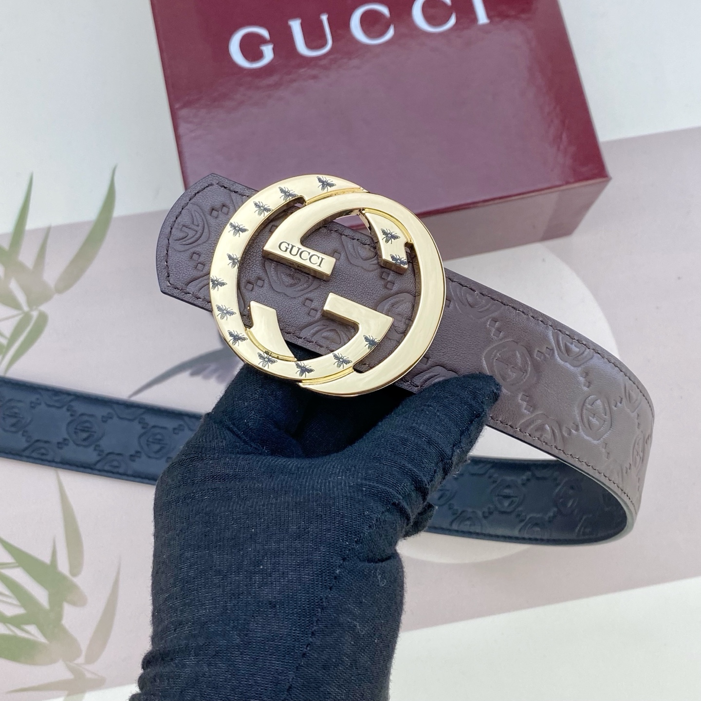 古奇💕 特种皮腰带系列 ，原厂五金精品不锈钢扣，手感柔软舒适 宽3.8CM。