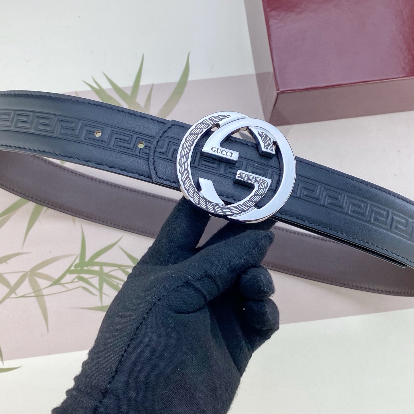 古奇💕 特种皮腰带系列 ，原厂五金精品不锈钢扣，手感柔软舒适 宽3.8CM。