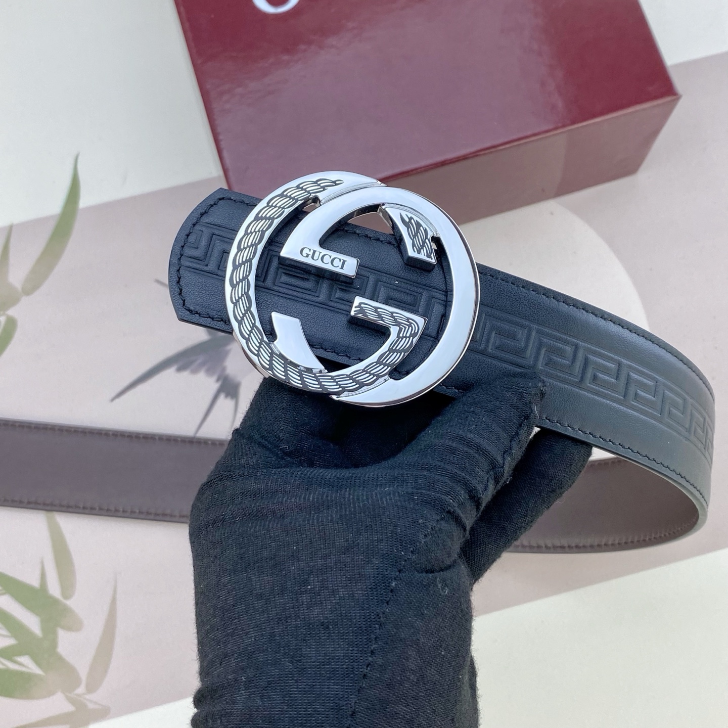 古奇💕 特种皮腰带系列 ，原厂五金精品不锈钢扣，手感柔软舒适 宽3.8CM。