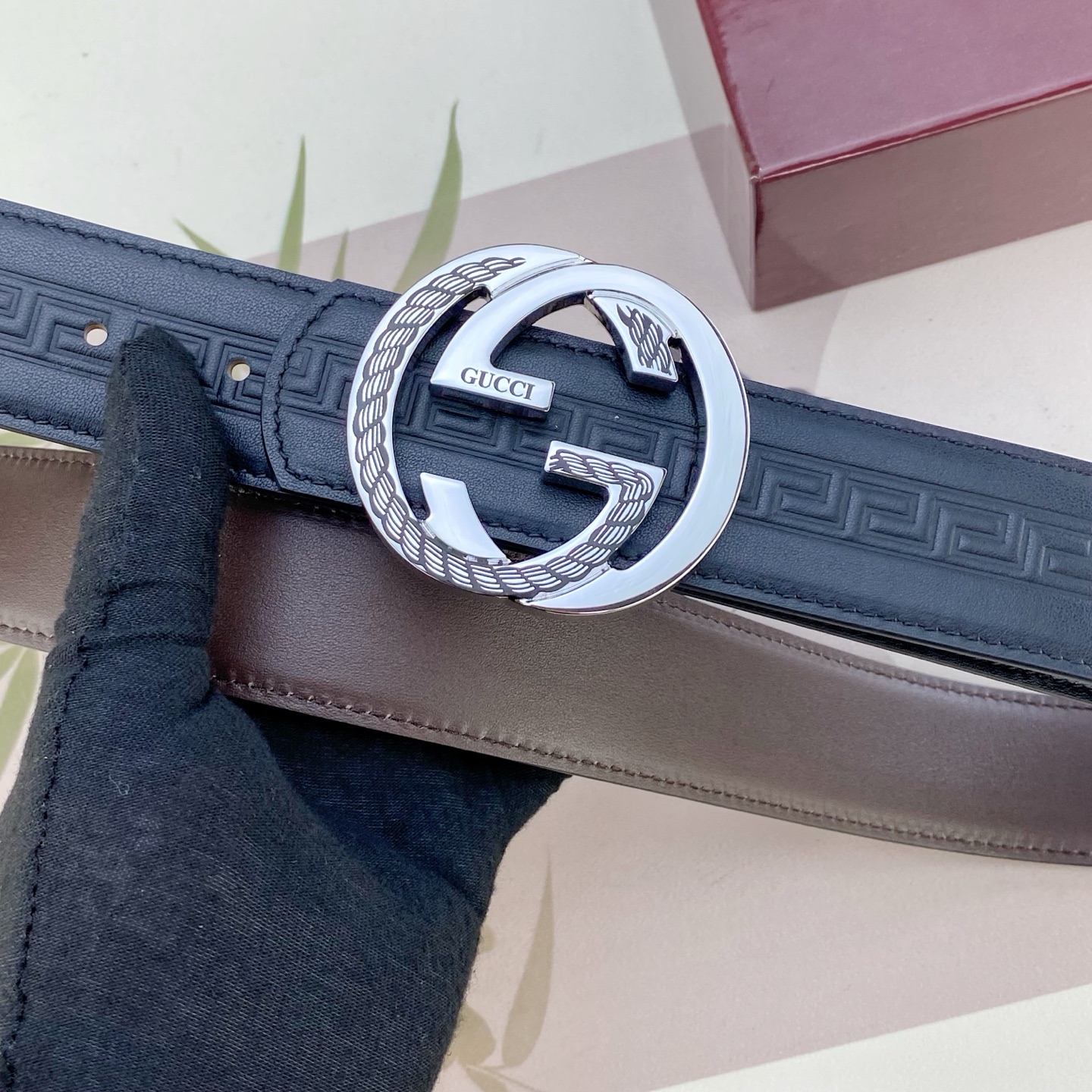 古奇💕 特种皮腰带系列 ，原厂五金精品不锈钢扣，手感柔软舒适 宽3.8CM。