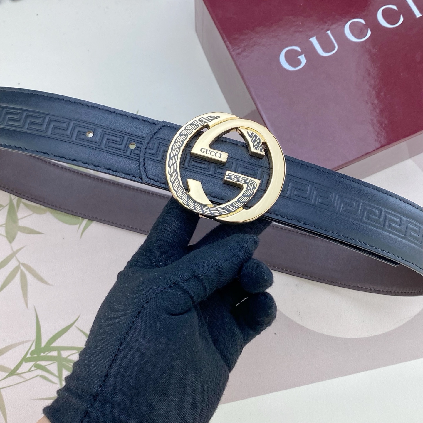 古奇💕 特种皮腰带系列 ，原厂五金精品不锈钢扣，手感柔软舒适 宽3.8CM。