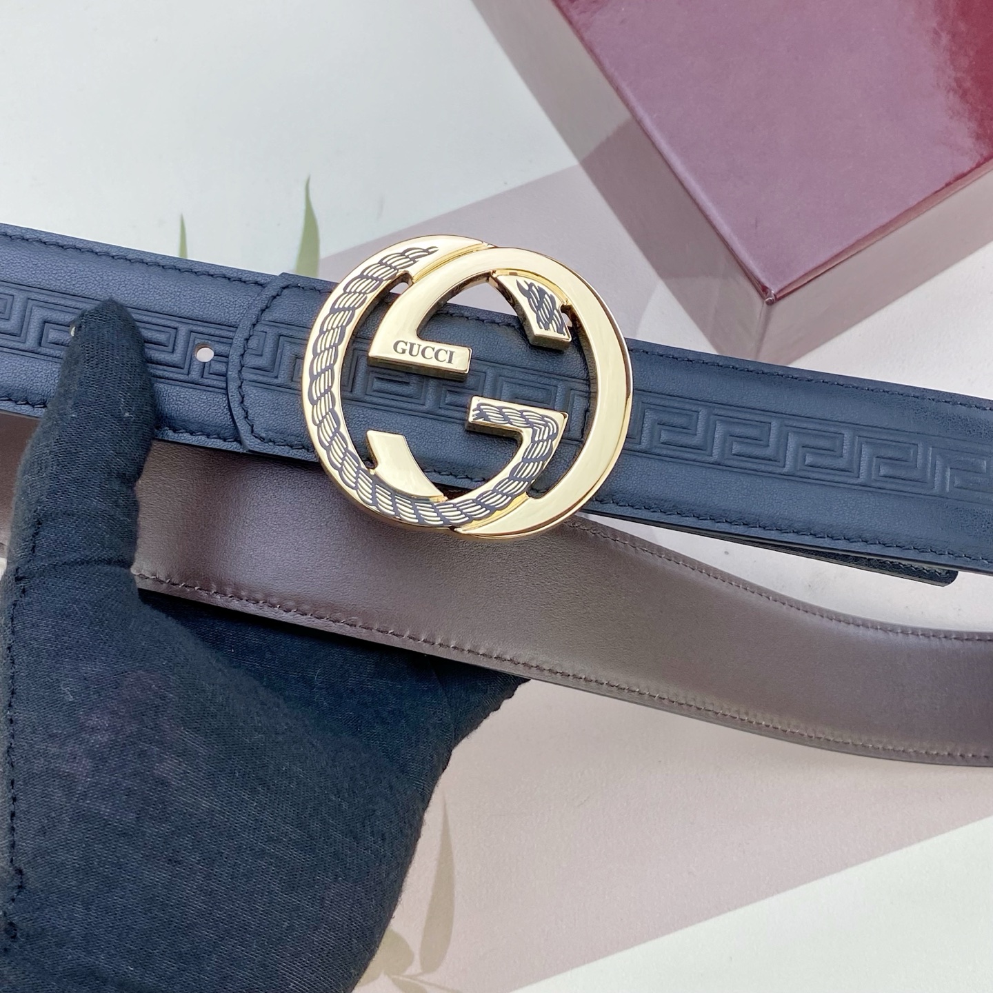 古奇💕 特种皮腰带系列 ，原厂五金精品不锈钢扣，手感柔软舒适 宽3.8CM。