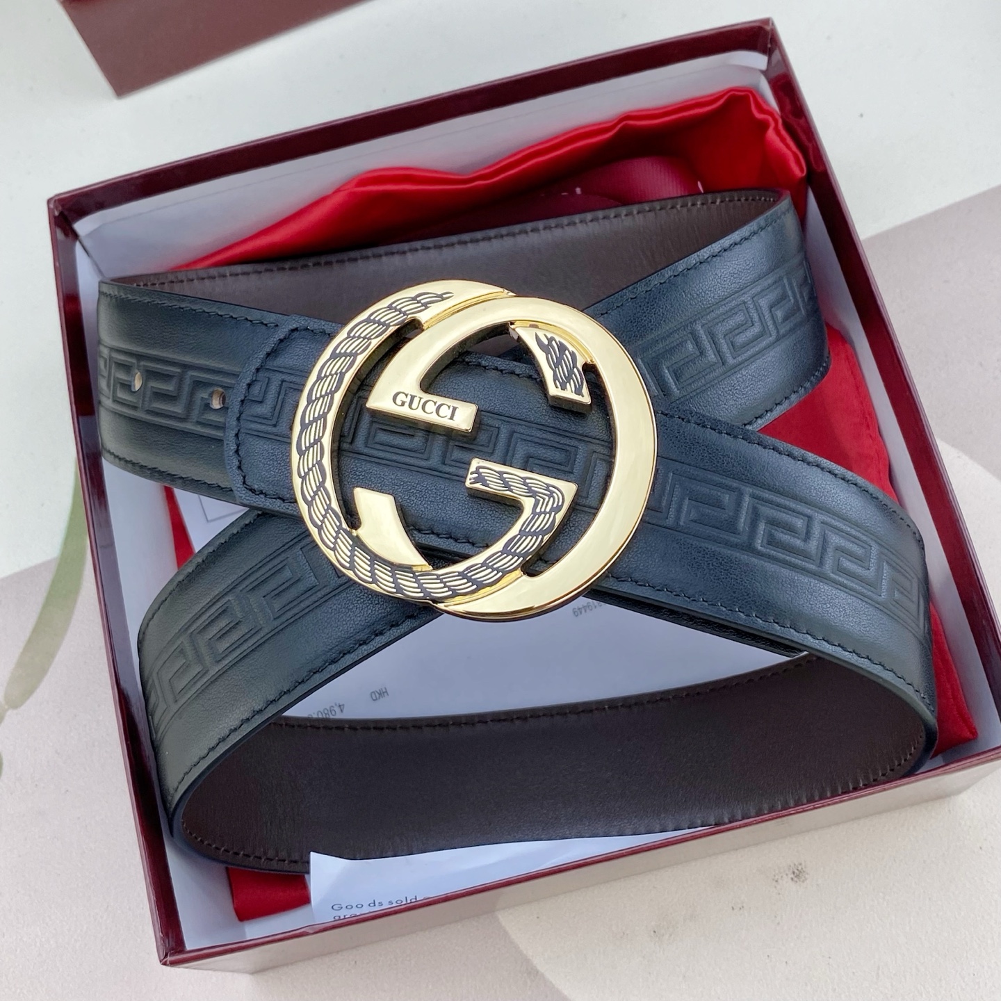 古奇💕 特种皮腰带系列 ，原厂五金精品不锈钢扣，手感柔软舒适 宽3.8CM。