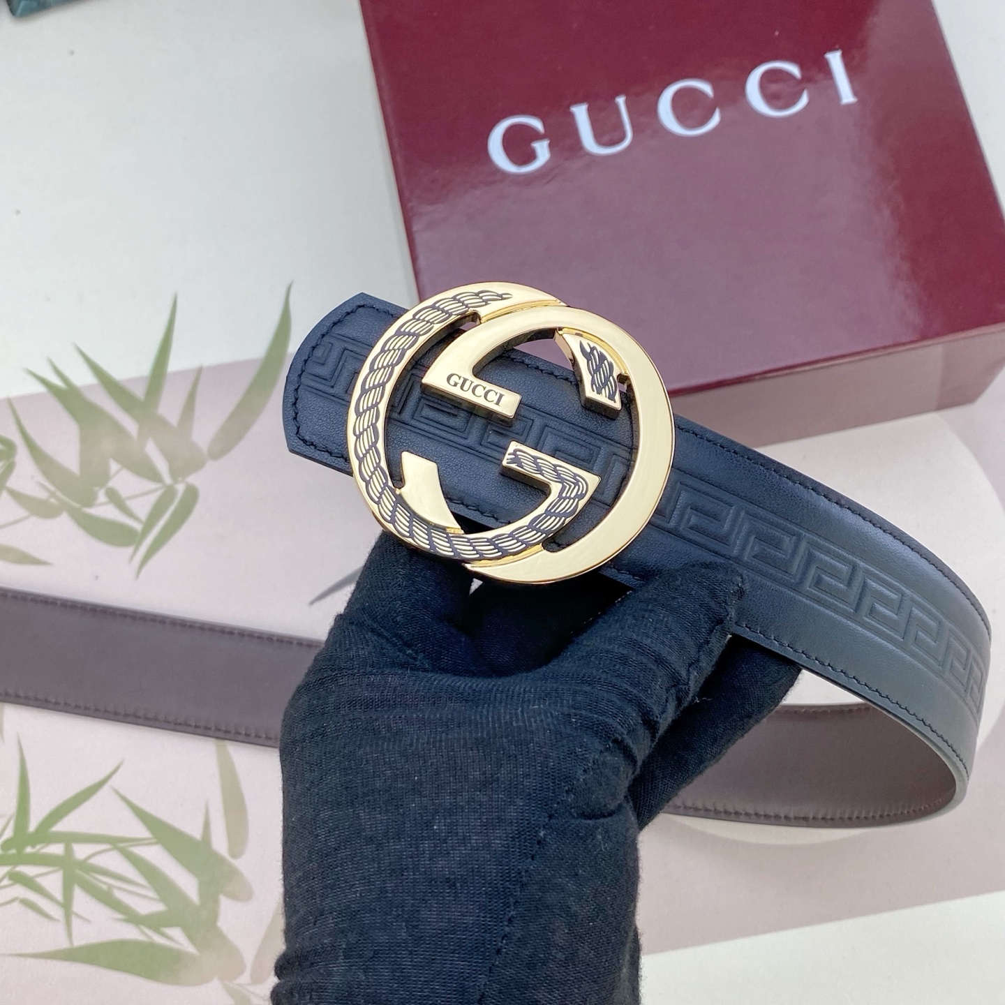 古奇💕 特种皮腰带系列 ，原厂五金精品不锈钢扣，手感柔软舒适 宽3.8CM。