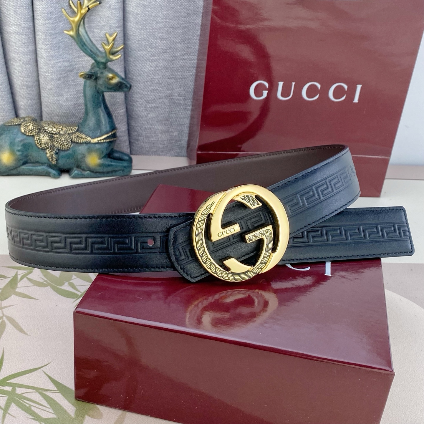 古奇💕 特种皮腰带系列 ，原厂五金精品不锈钢扣，手感柔软舒适 宽3.8CM。