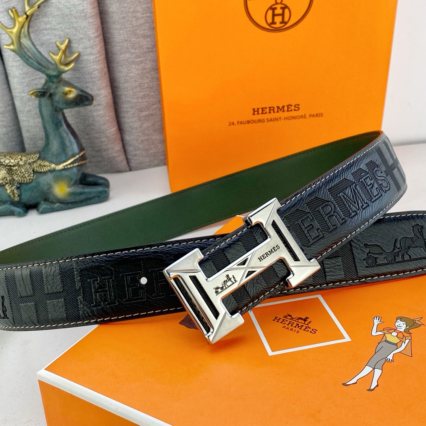 爱马仕💕 特种皮腰带系列 ，原厂五金精品不锈钢扣，手感柔软舒适 宽3.8CM。