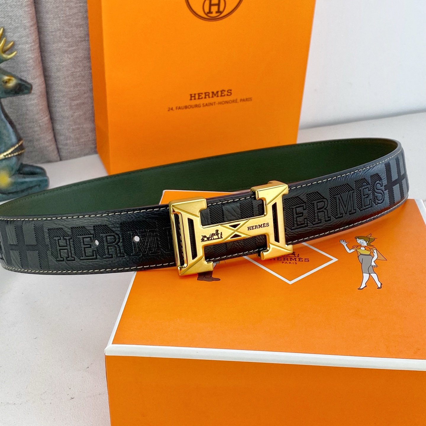 爱马仕💕 特种皮腰带系列 ，原厂五金精品不锈钢扣，手感柔软舒适 宽3.8CM。