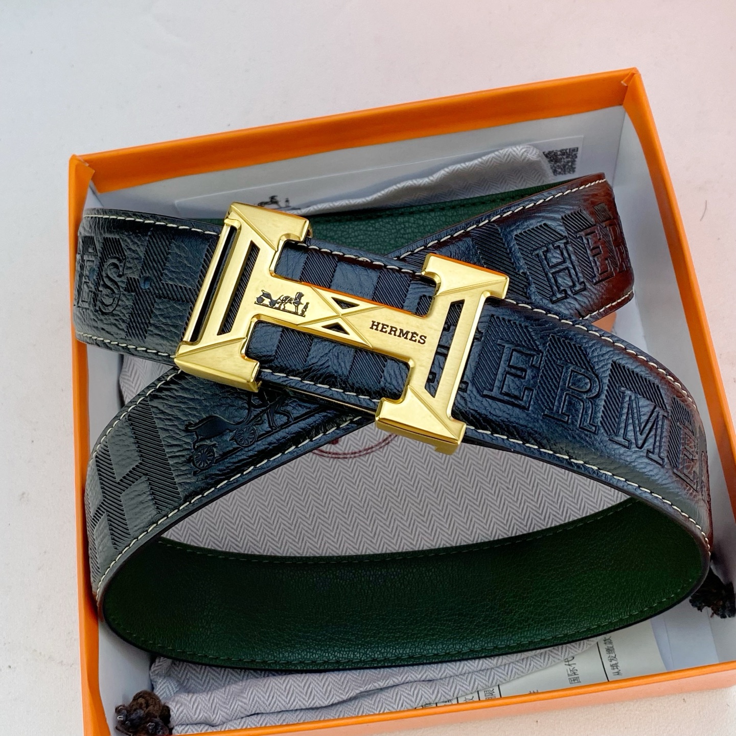 爱马仕💕 特种皮腰带系列 ，原厂五金精品不锈钢扣，手感柔软舒适 宽3.8CM。