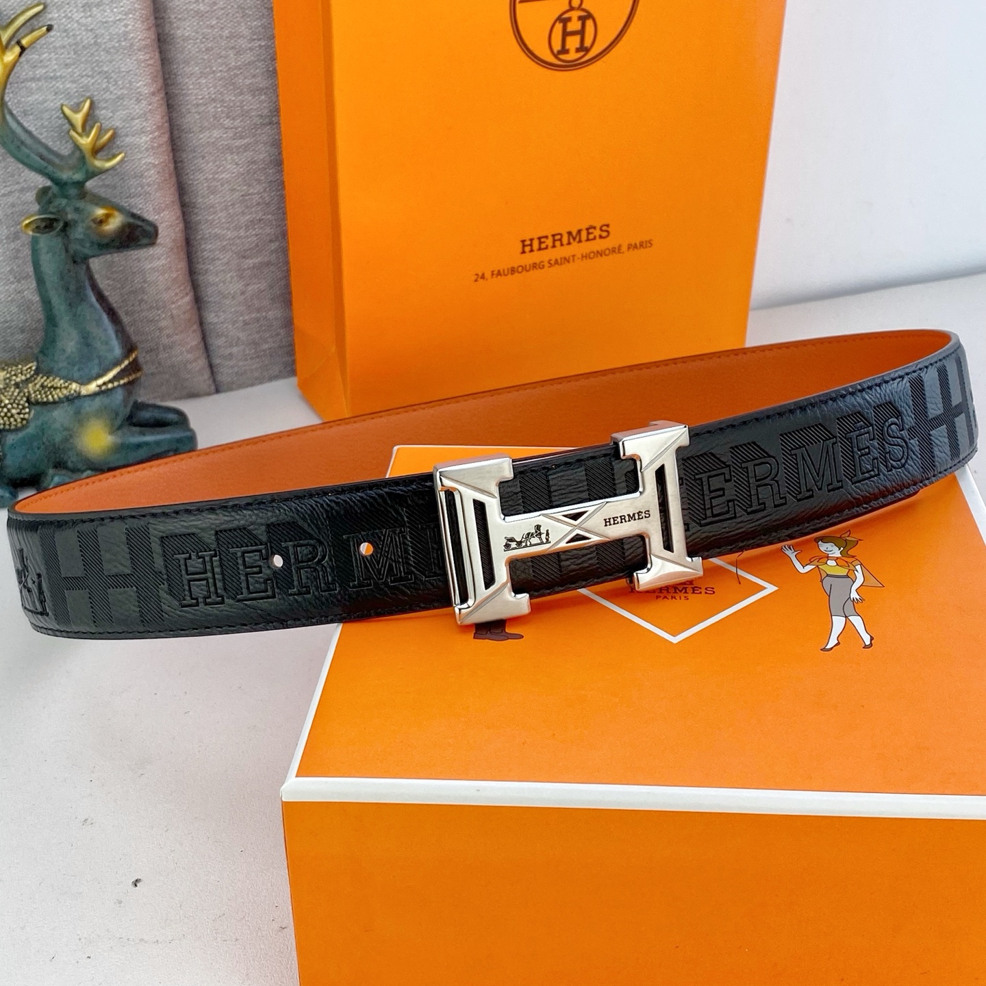 爱马仕💕 特种皮腰带系列 ，原厂五金精品不锈钢扣，手感柔软舒适 宽3.8CM。