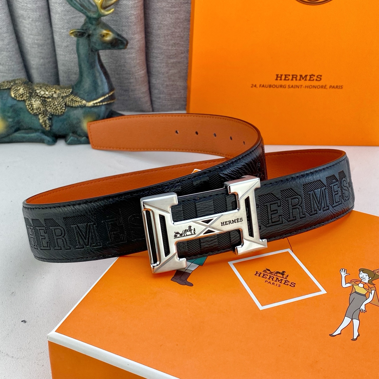 爱马仕💕 特种皮腰带系列 ，原厂五金精品不锈钢扣，手感柔软舒适 宽3.8CM。