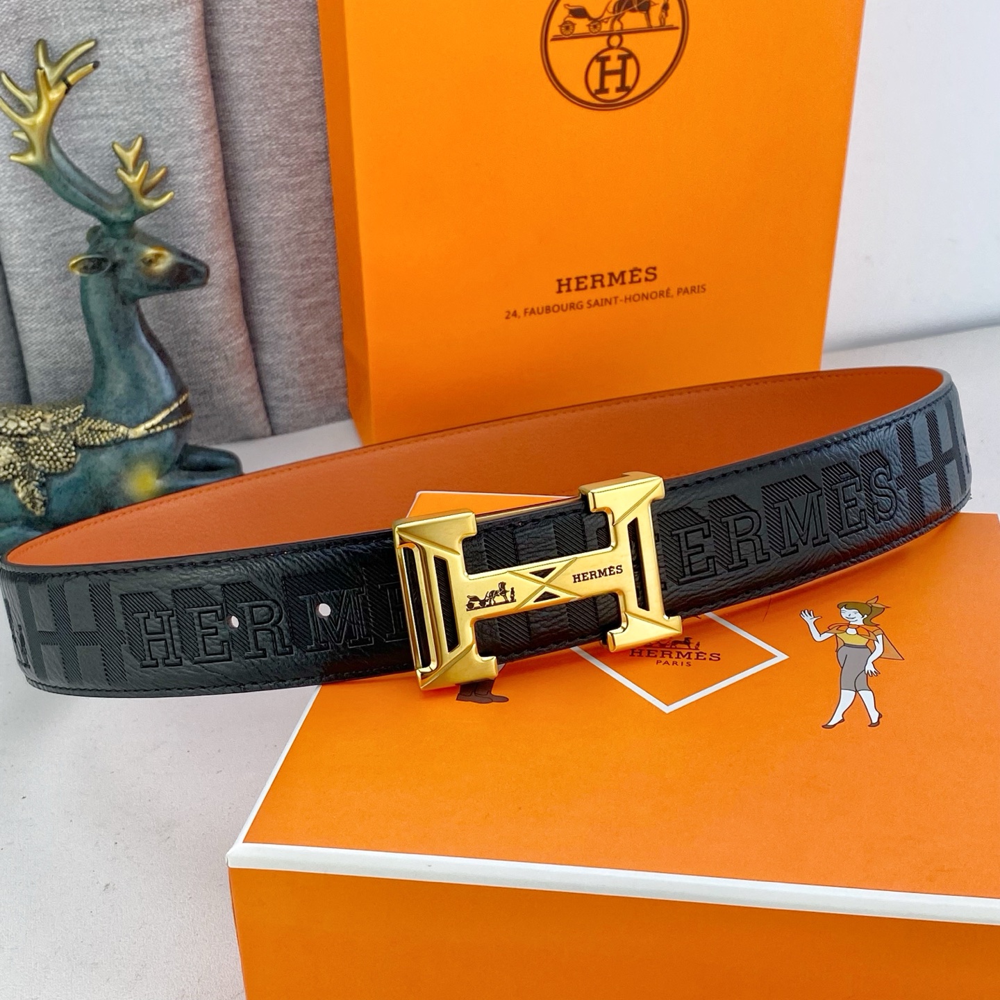 爱马仕💕 特种皮腰带系列 ，原厂五金精品不锈钢扣，手感柔软舒适 宽3.8CM。