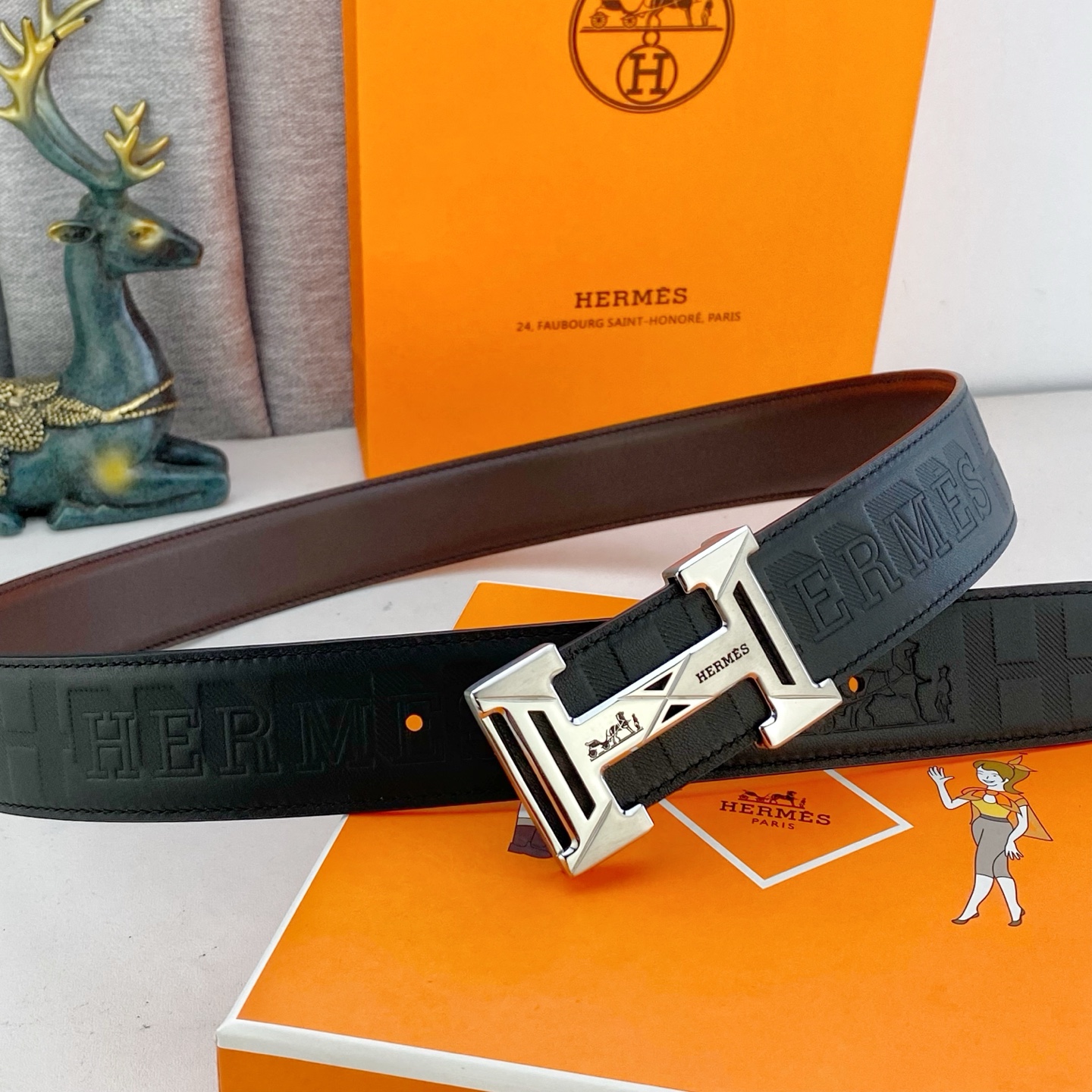 爱马仕💕 特种皮腰带系列 ，原厂五金精品不锈钢扣，手感柔软舒适 宽3.8CM。
