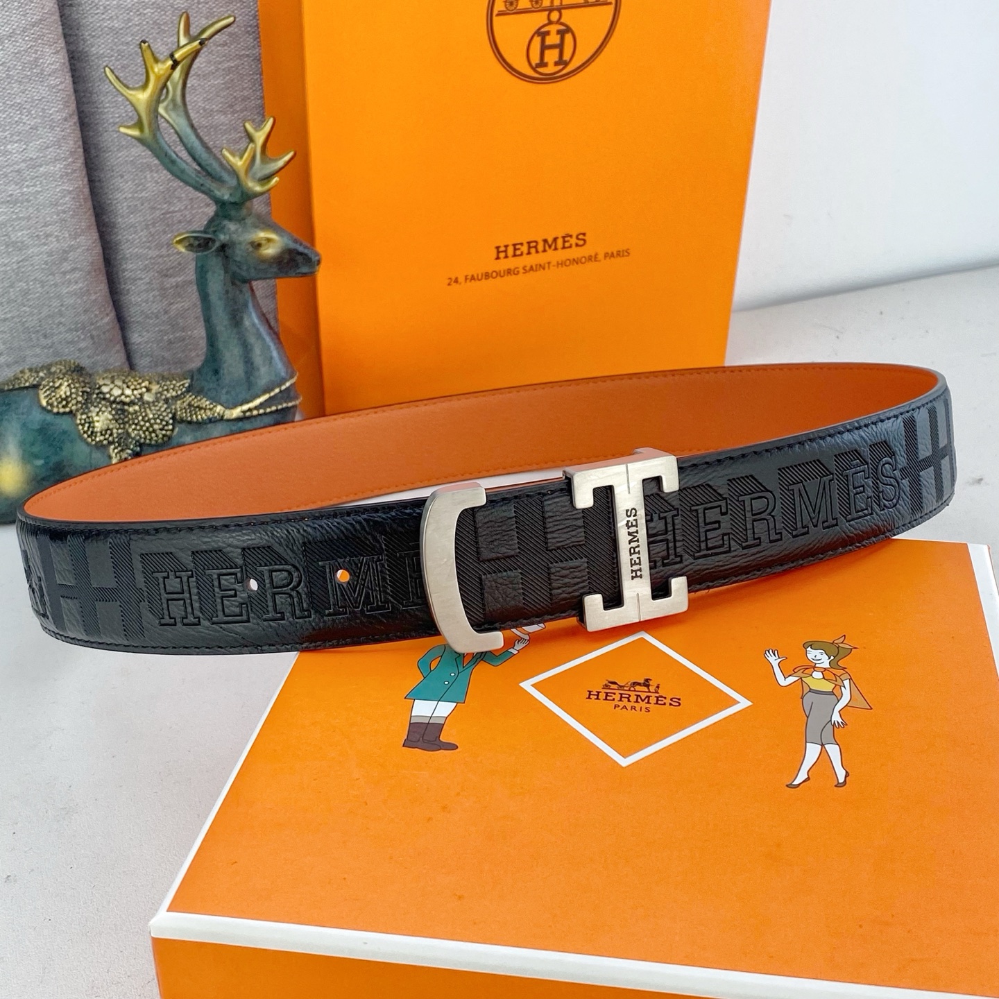 爱马仕💕 特种皮腰带系列 ，原厂五金精品不锈钢扣，手感柔软舒适 宽3.8CM。