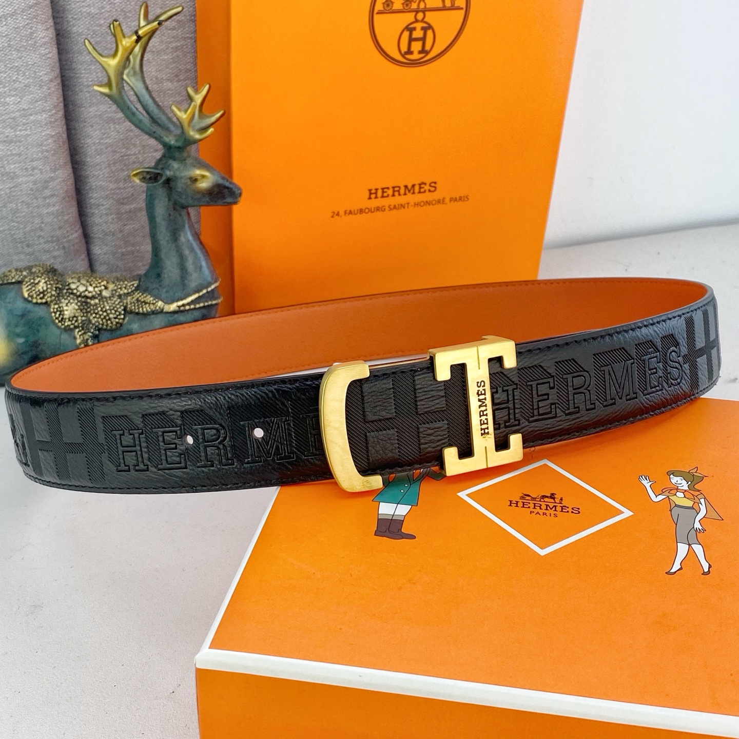 爱马仕💕 特种皮腰带系列 ，原厂五金精品不锈钢扣，手感柔软舒适 宽3.8CM。