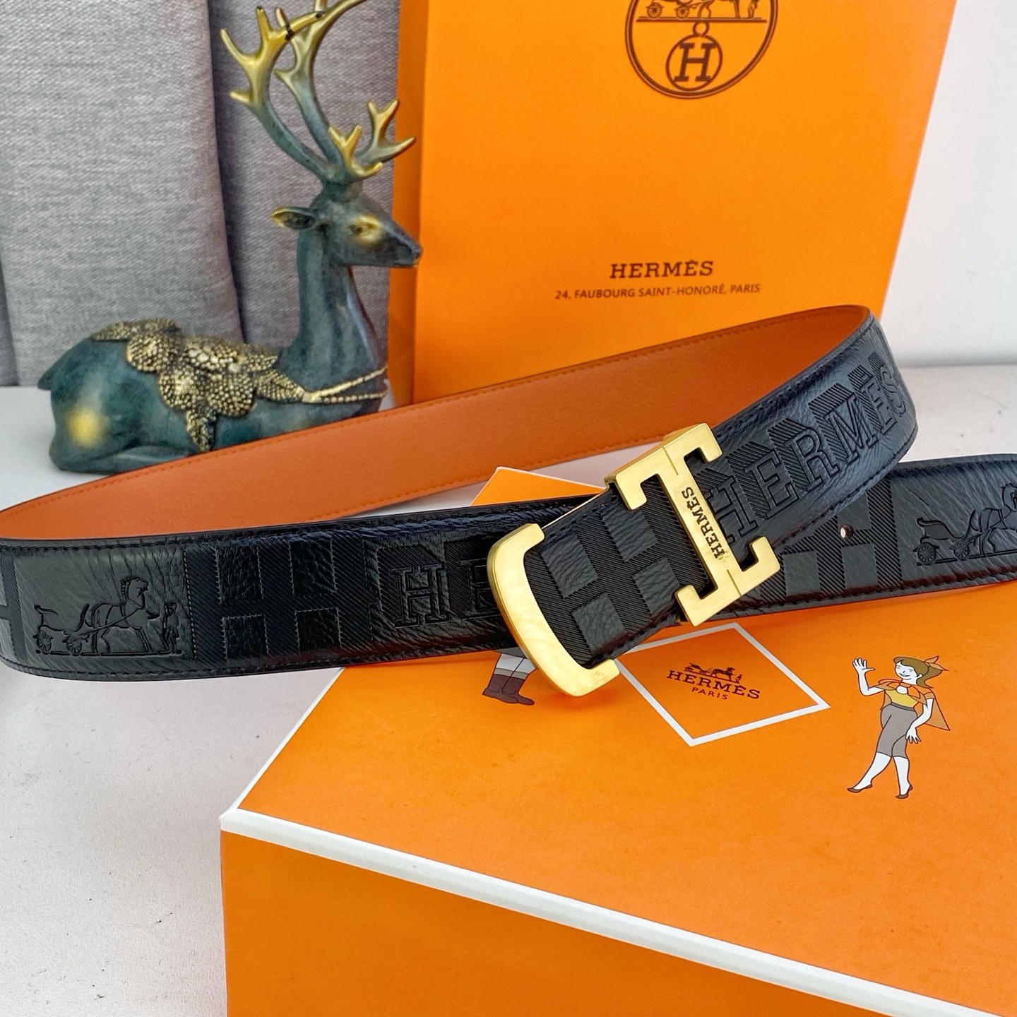 爱马仕💕 特种皮腰带系列 ，原厂五金精品不锈钢扣，手感柔软舒适 宽3.8CM。