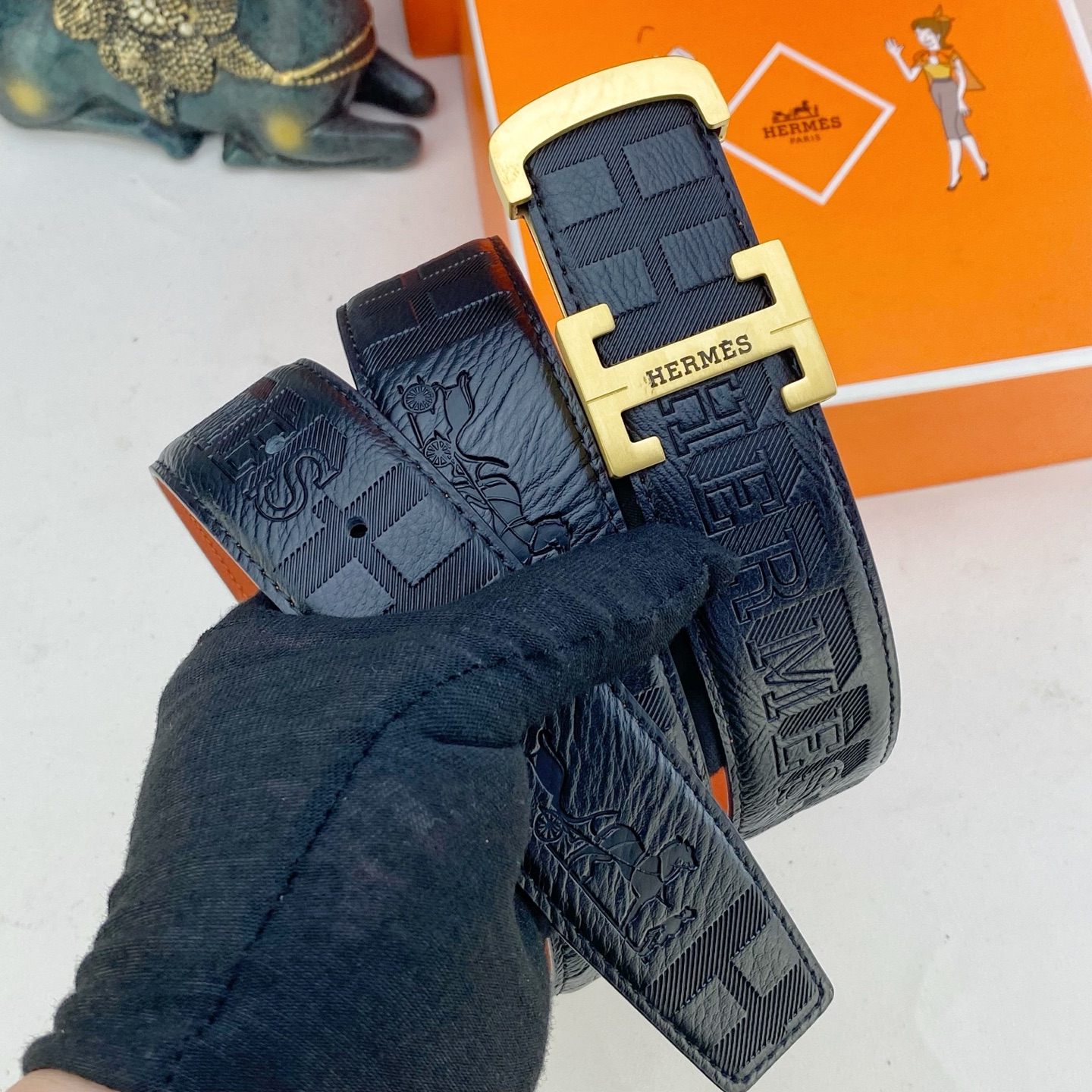 爱马仕💕 特种皮腰带系列 ，原厂五金精品不锈钢扣，手感柔软舒适 宽3.8CM。