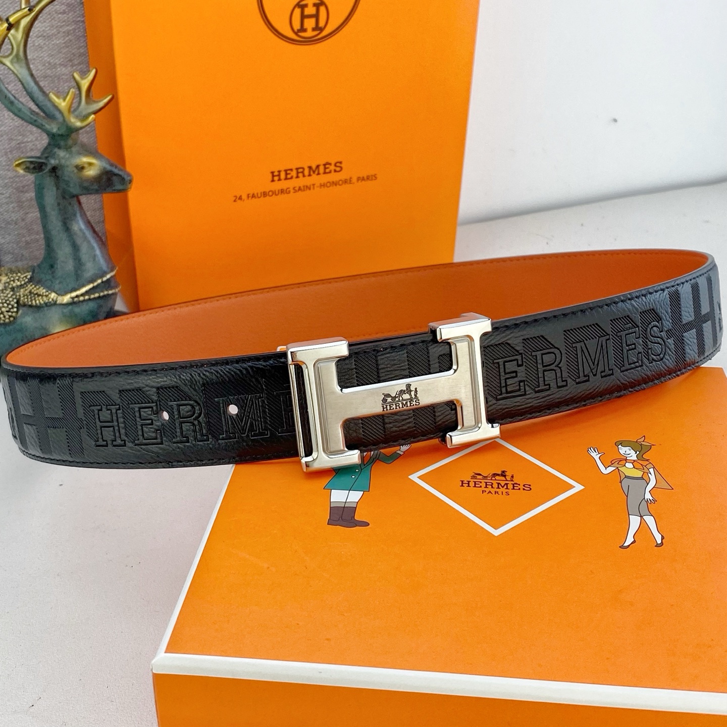 爱马仕💕 特种皮腰带系列 ，原厂五金精品不锈钢扣，手感柔软舒适 宽3.8CM。