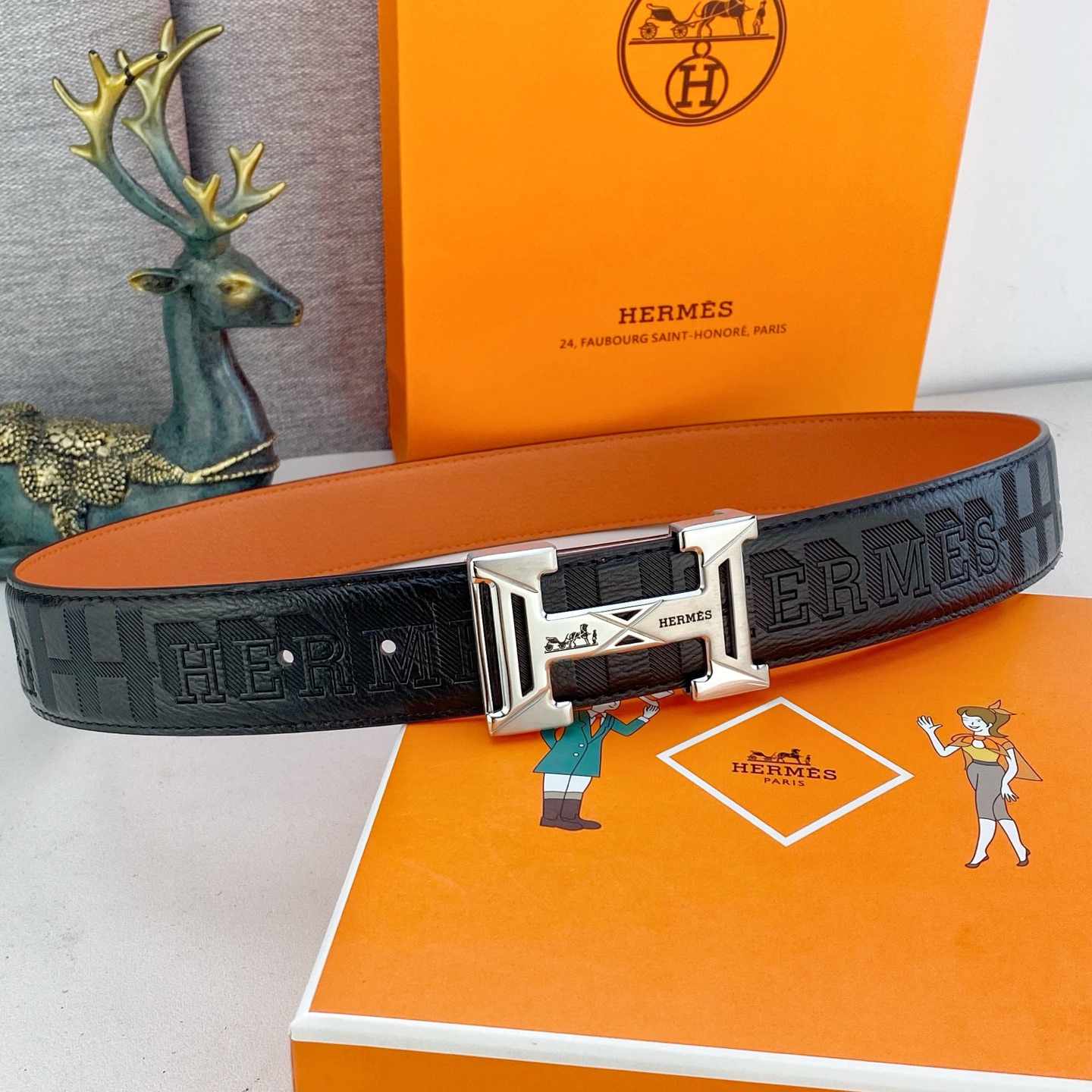爱马仕💕 特种皮腰带系列 ，原厂五金精品不锈钢扣，手感柔软舒适 宽3.8CM。