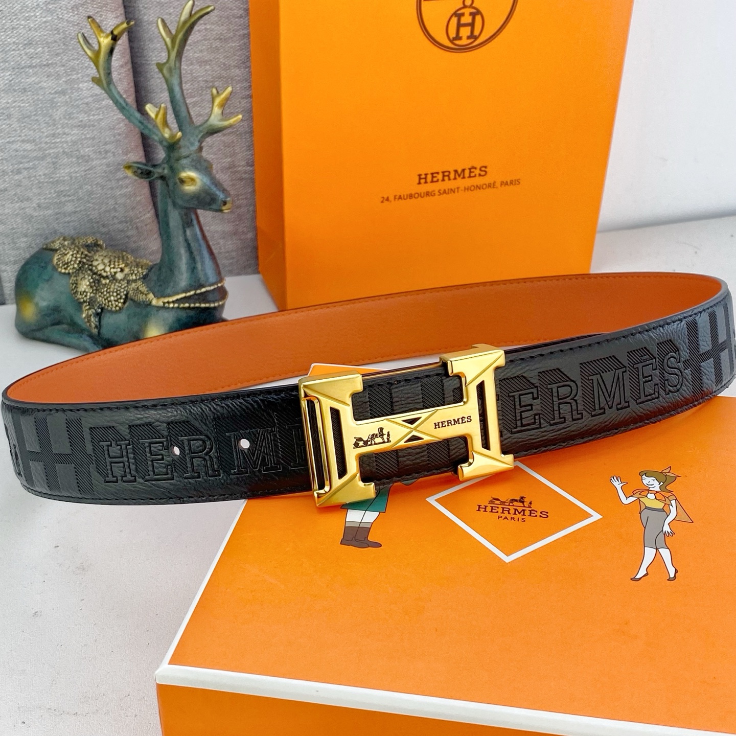 爱马仕💕 特种皮腰带系列 ，原厂五金精品不锈钢扣，手感柔软舒适 宽3.8CM。