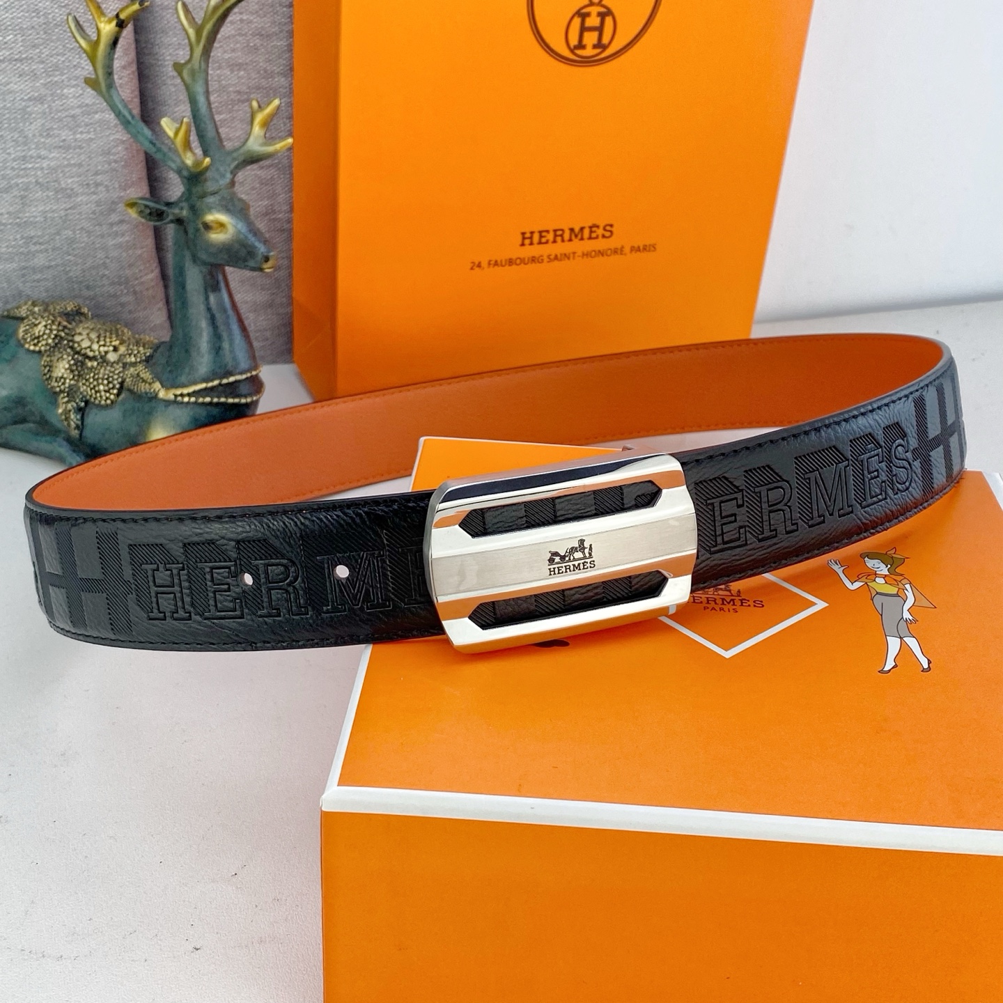 爱马仕💕 特种皮腰带系列 ，原厂五金精品不锈钢扣，手感柔软舒适 宽3.8CM。