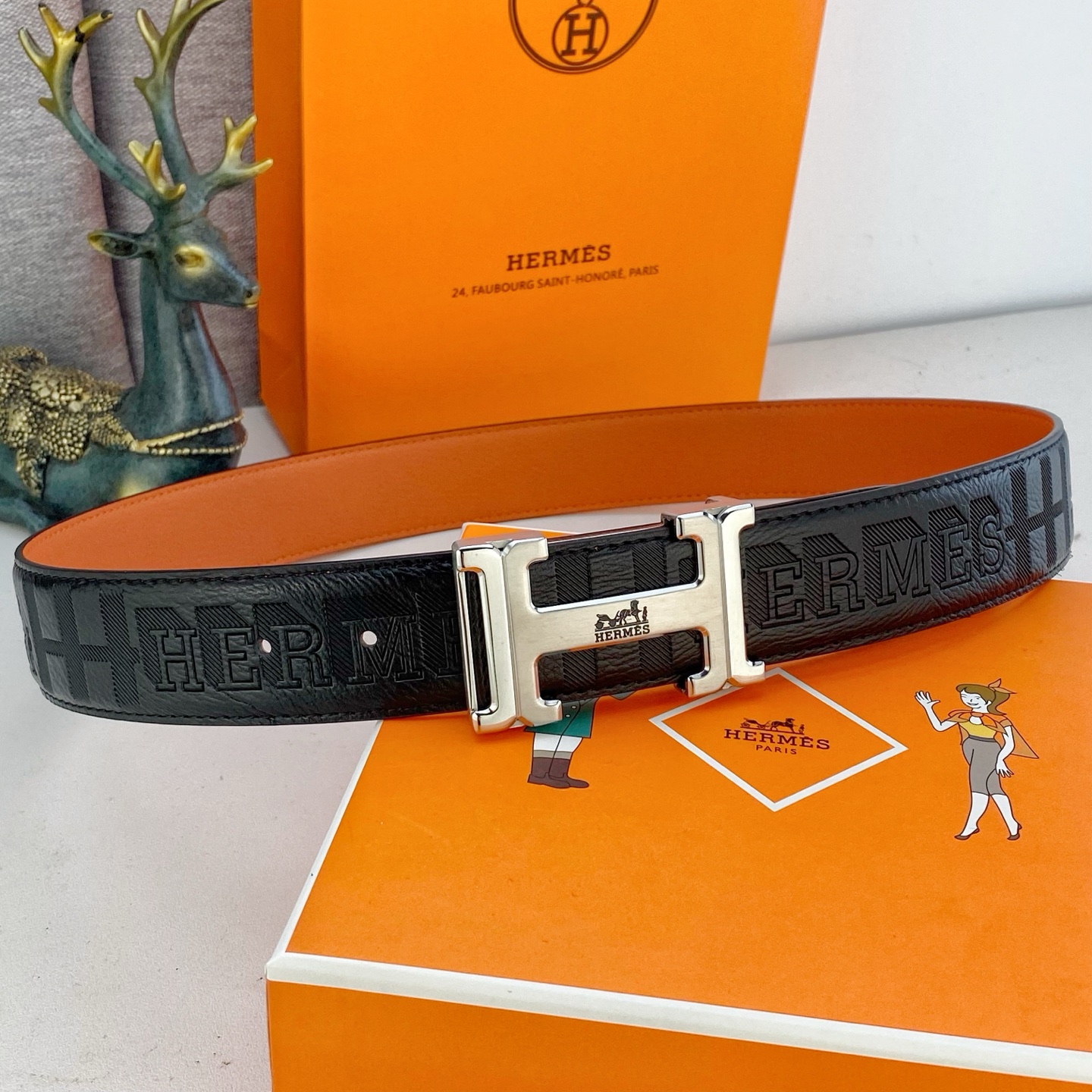 爱马仕💕 特种皮腰带系列 ，原厂五金精品不锈钢扣，手感柔软舒适 宽3.8CM。