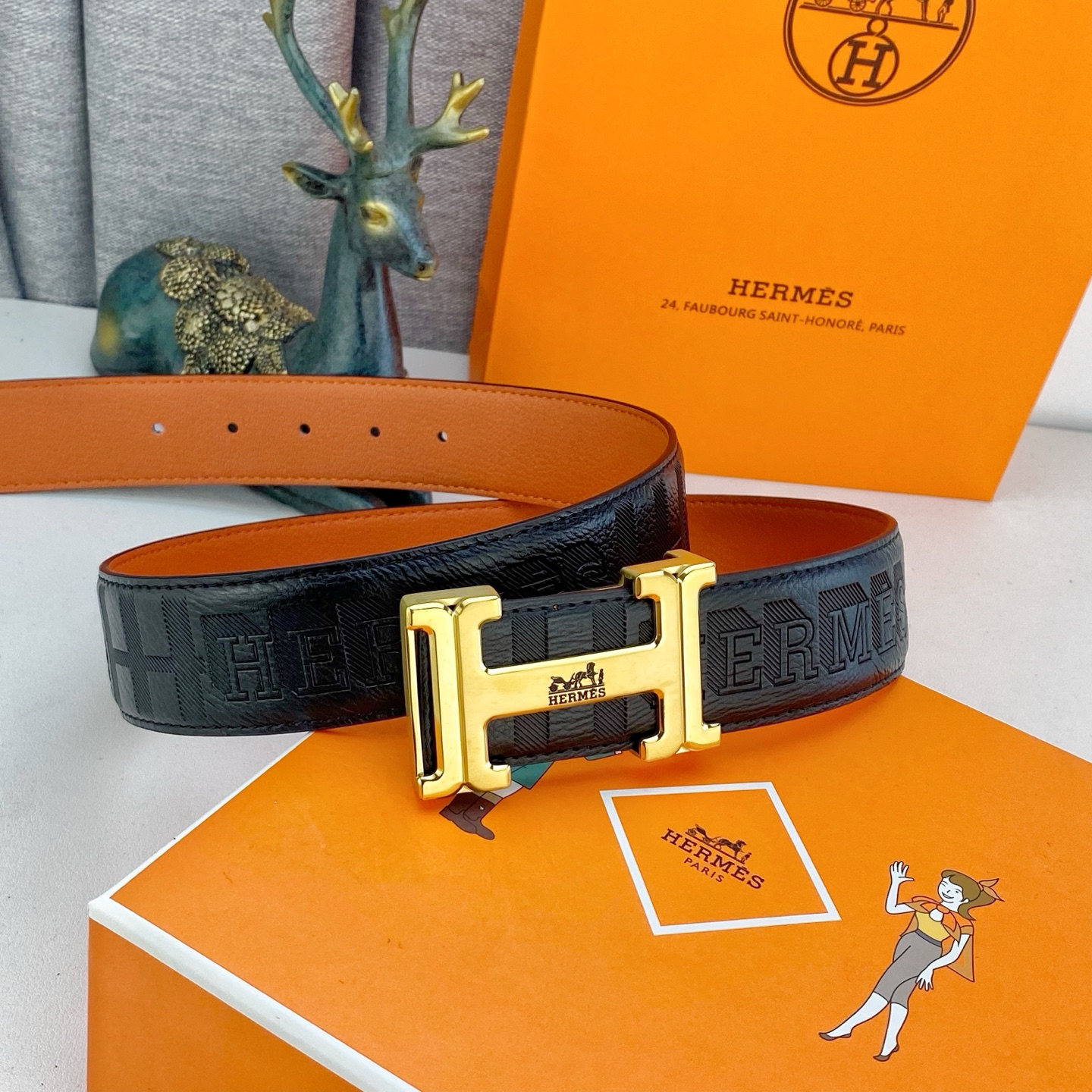 爱马仕💕 特种皮腰带系列 ，原厂五金精品不锈钢扣，手感柔软舒适 宽3.8CM。