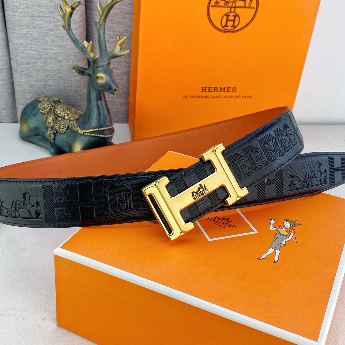 爱马仕💕 特种皮腰带系列 ，原厂五金精品不锈钢扣，手感柔软舒适 宽3.8CM。
