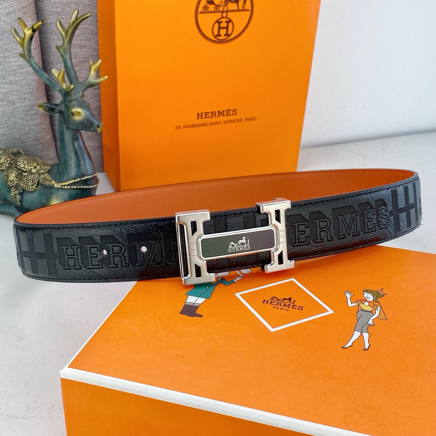 爱马仕💕 特种皮腰带系列 ，原厂五金精品不锈钢扣，手感柔软舒适 宽3.8CM。