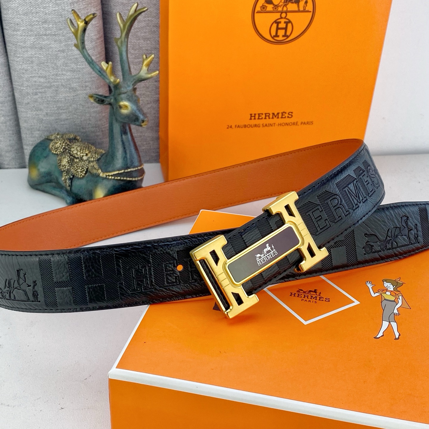 爱马仕💕 特种皮腰带系列 ，原厂五金精品不锈钢扣，手感柔软舒适 宽3.8CM。