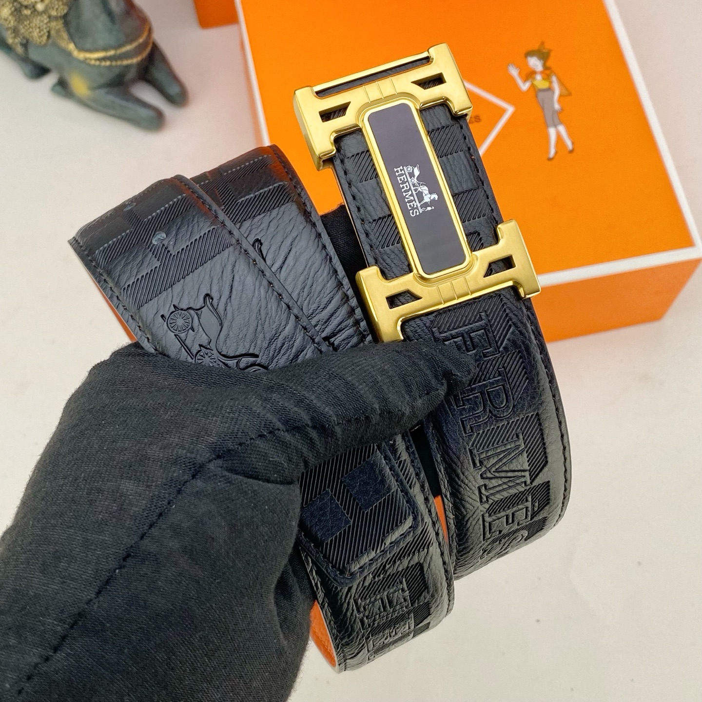 爱马仕💕 特种皮腰带系列 ，原厂五金精品不锈钢扣，手感柔软舒适 宽3.8CM。
