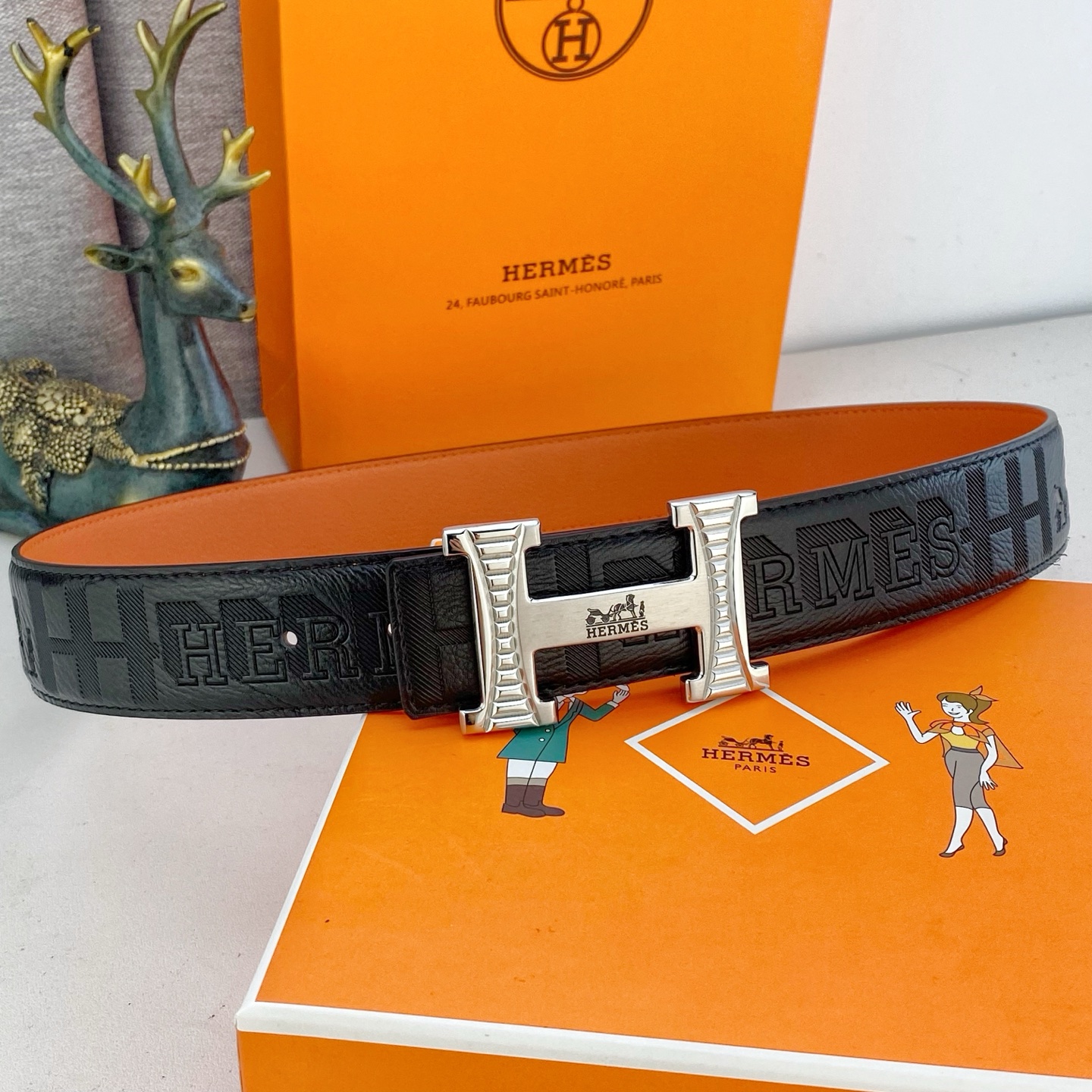 爱马仕💕 特种皮腰带系列 ，原厂五金精品不锈钢扣，手感柔软舒适 宽3.8CM。